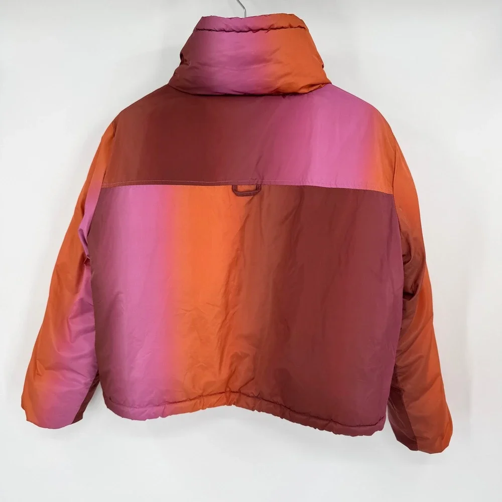 BDG Urban Outfitters Isla Funnel Neck Ombre Puffer Jacket Orange/Purple Small